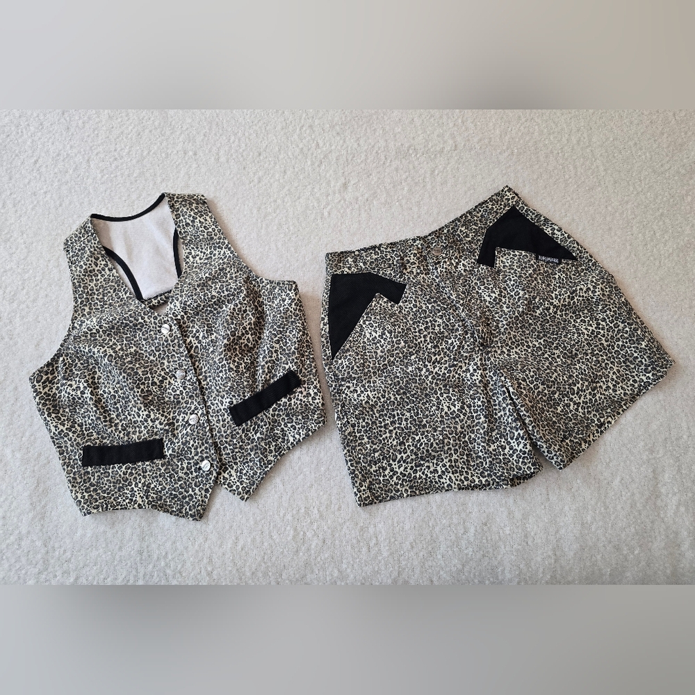 Roughrider Leopard Print Vest and Shorts Set